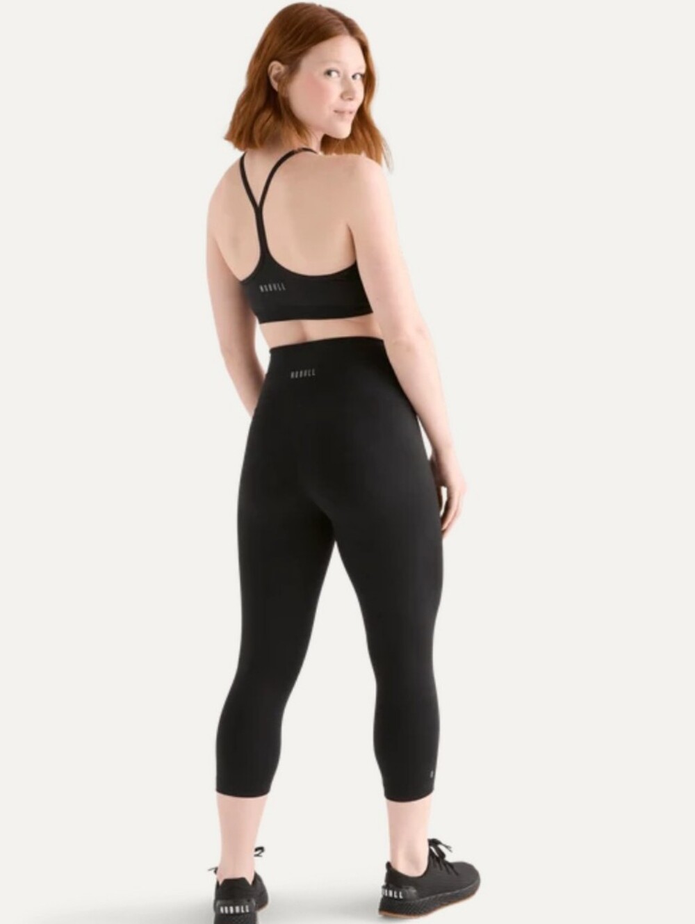 NoBull Cropped Leggings High Rise Black Size Medium NWT Logo